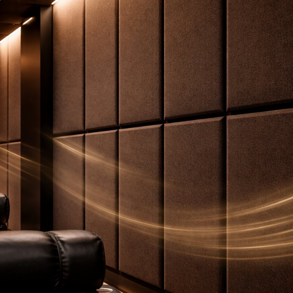 Paneles acústicos de la sala de cine
